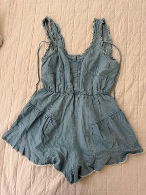 Free People light denim romper